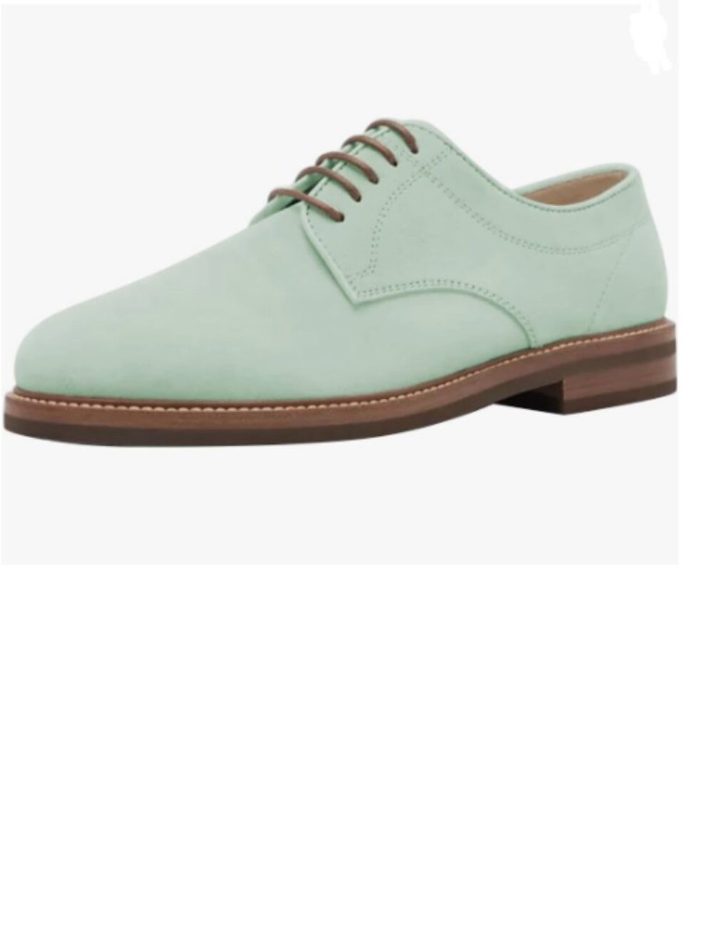 FSJ Green Men's Oxford Round Toe Lace-up Low Stacked Heel Wingtip Dress Shoes
